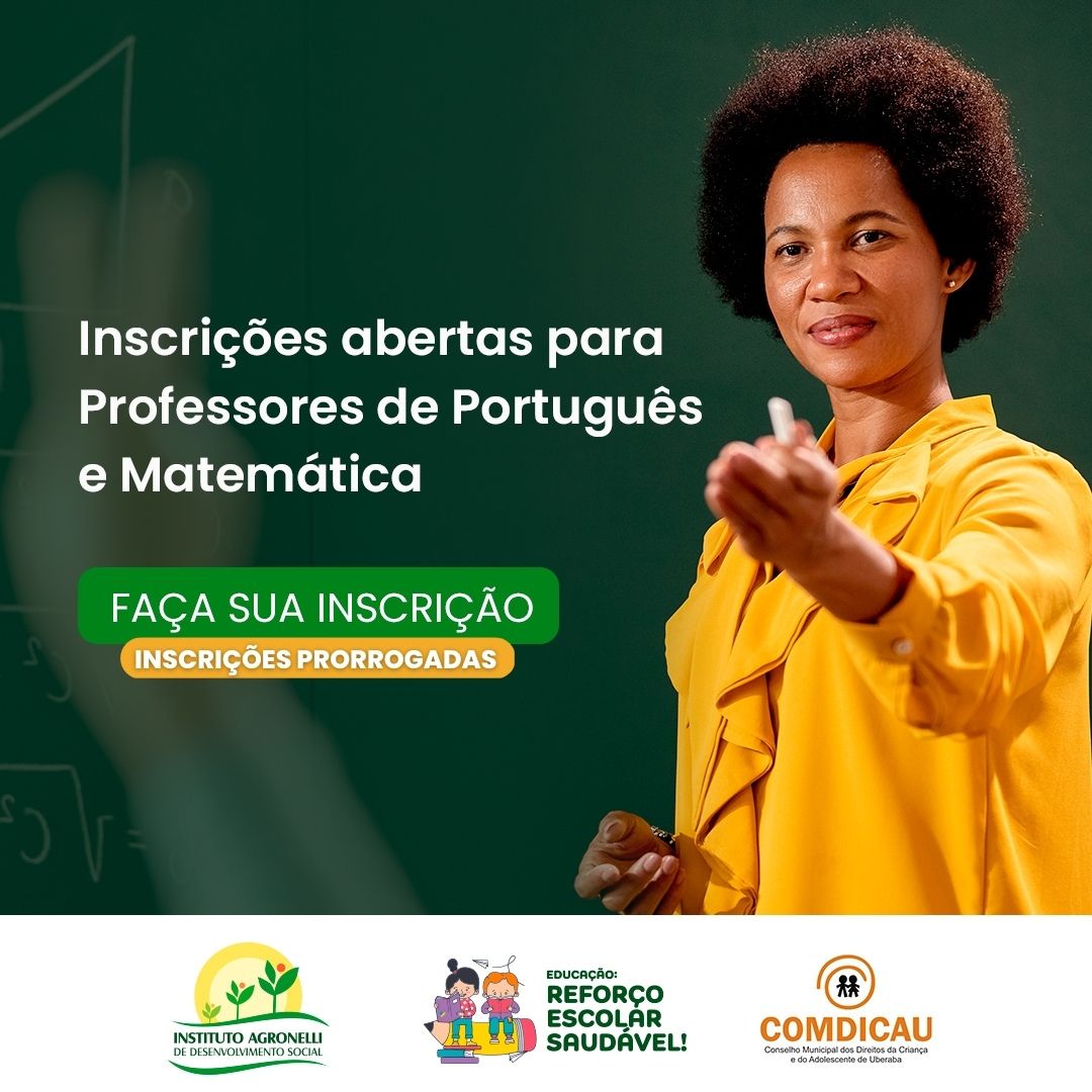 Professor de Português e Matemática – Projeto Educação: Reforço Escolar Saudável